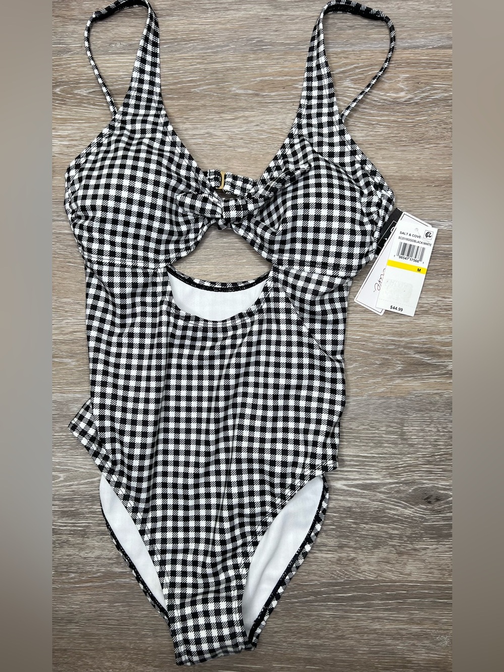 Brand New Cove Cutout Plaid One-Piece Swimsuit